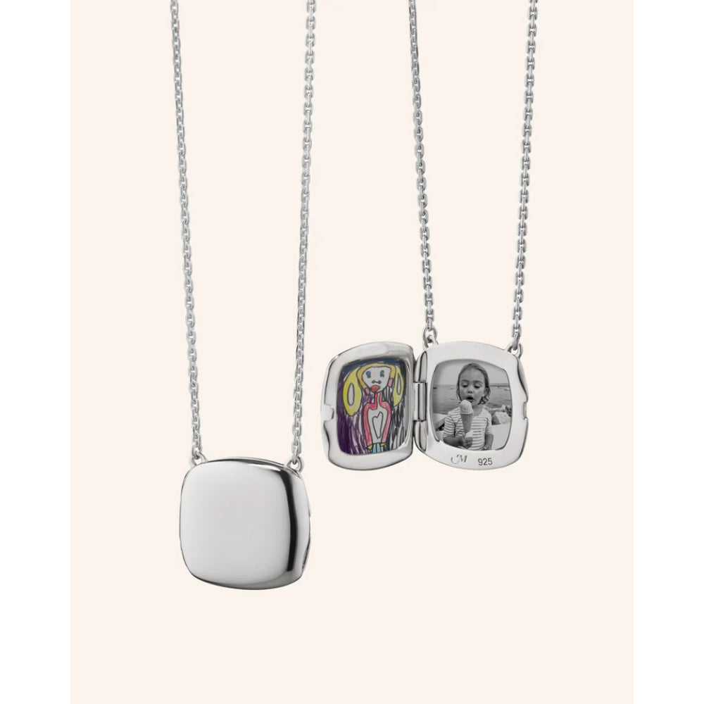 MRK Sterling Silver Slim "Viv" Locket Necklace