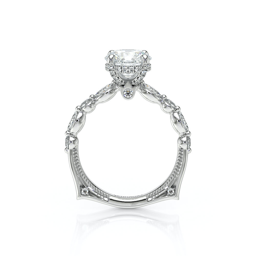 Verragio 14k Gold Euroshank Round Diamond Shared Prong Engagement Ring