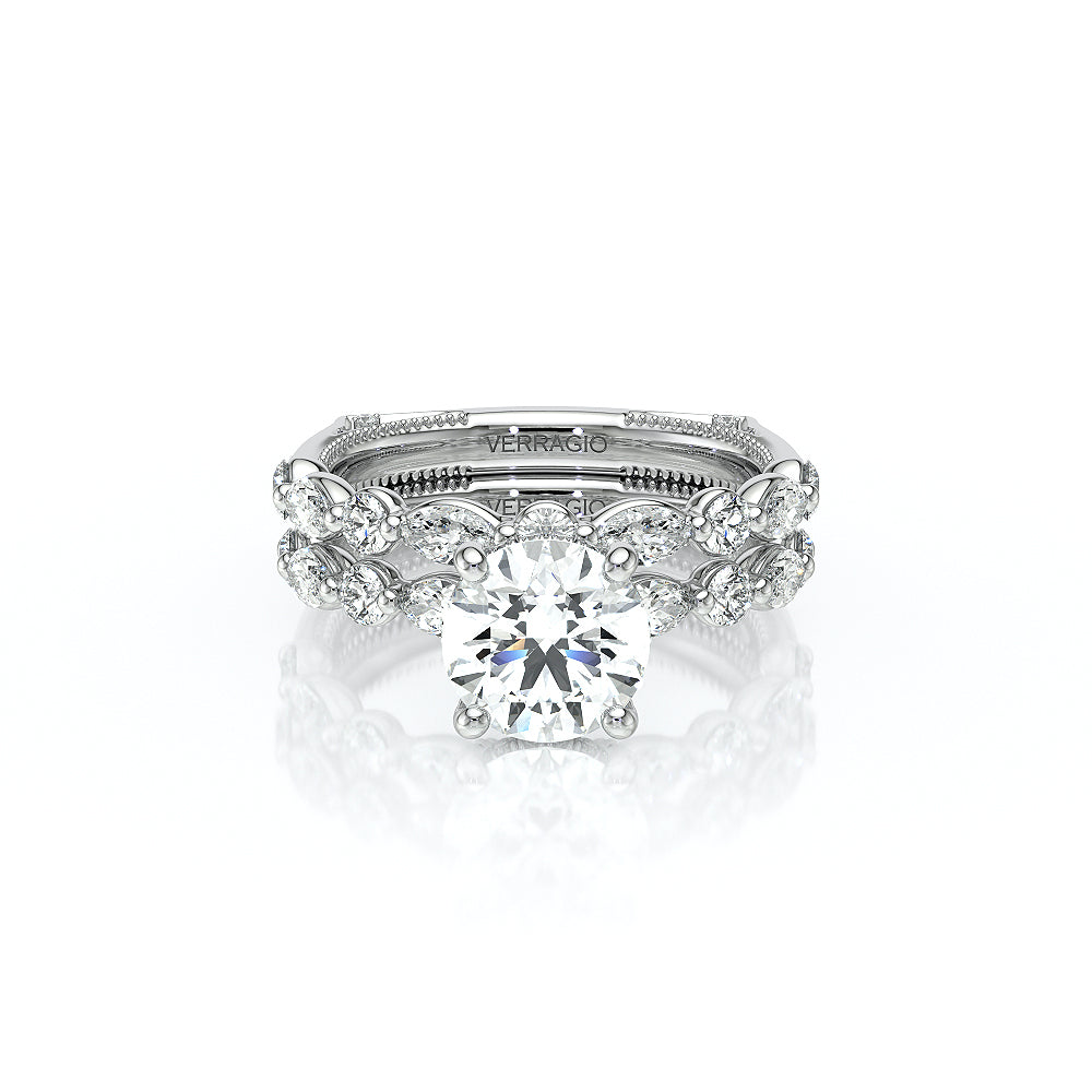 Verragio 14k Gold Euroshank Round Diamond Shared Prong Engagement Ring
