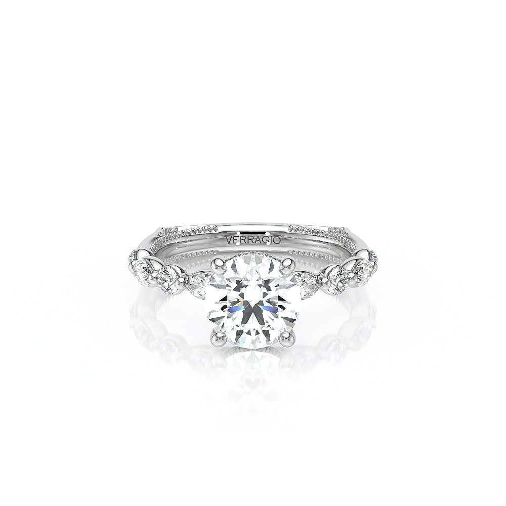 Verragio 14k Gold Euroshank Round Diamond Shared Prong Engagement Ring