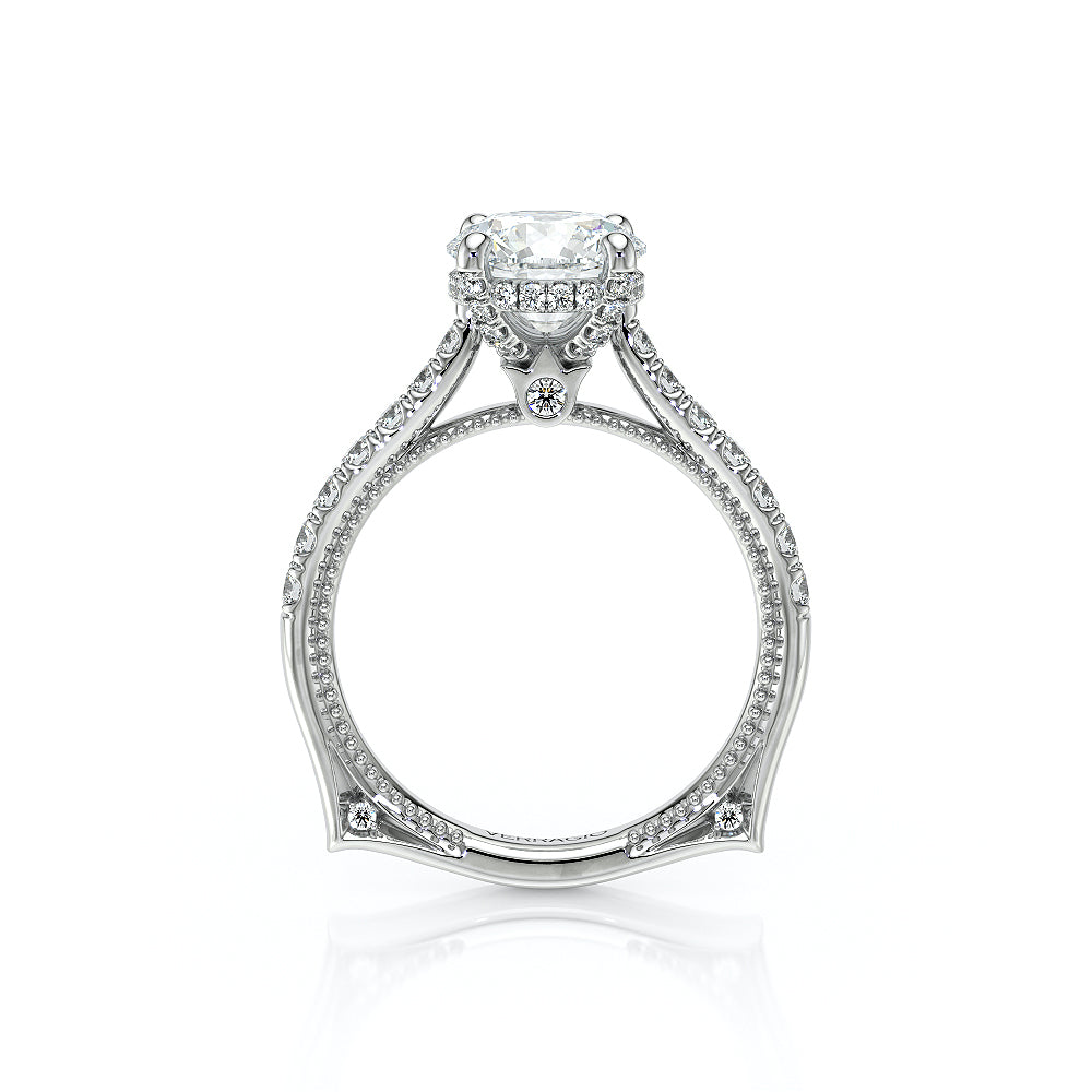 Verragio 14k Gold Euroshank Round Diamond Hidden Halo Engagement Ring