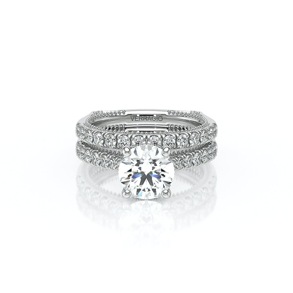 Verragio 14k Gold Euroshank Round Diamond Hidden Halo Engagement Ring