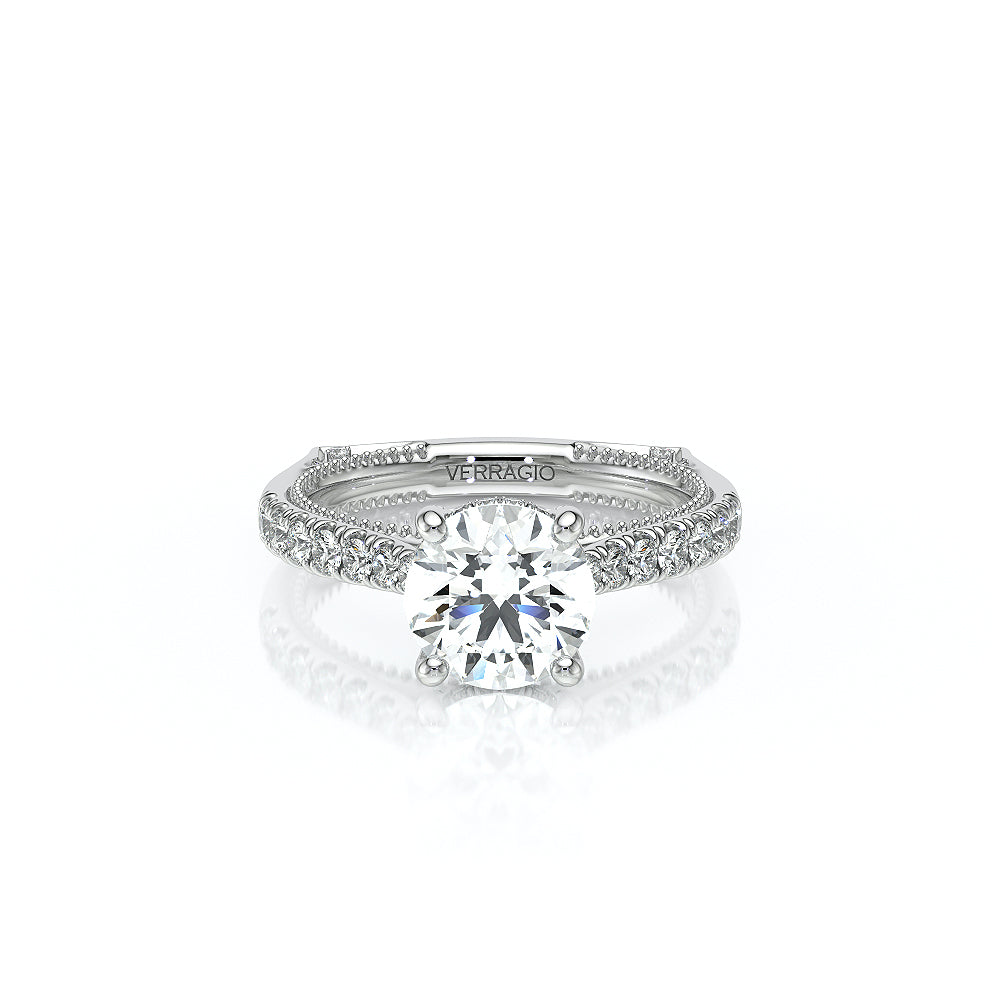 Verragio 14k Gold Euroshank Round Diamond Hidden Halo Engagement Ring