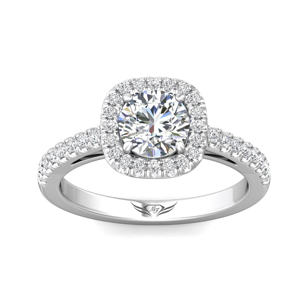 Martin Flyer 14k Round Diamond Halo Engagement Ring