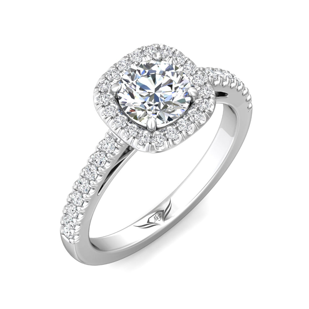 Martin Flyer 14k Round Diamond Halo Engagement Ring