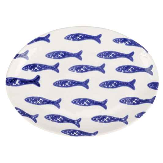 Vietri Santorini Fish Small Oval Platter