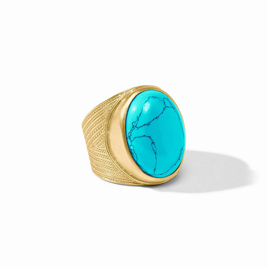Julie Vos Verona Statement Ring Turquoise Blue
