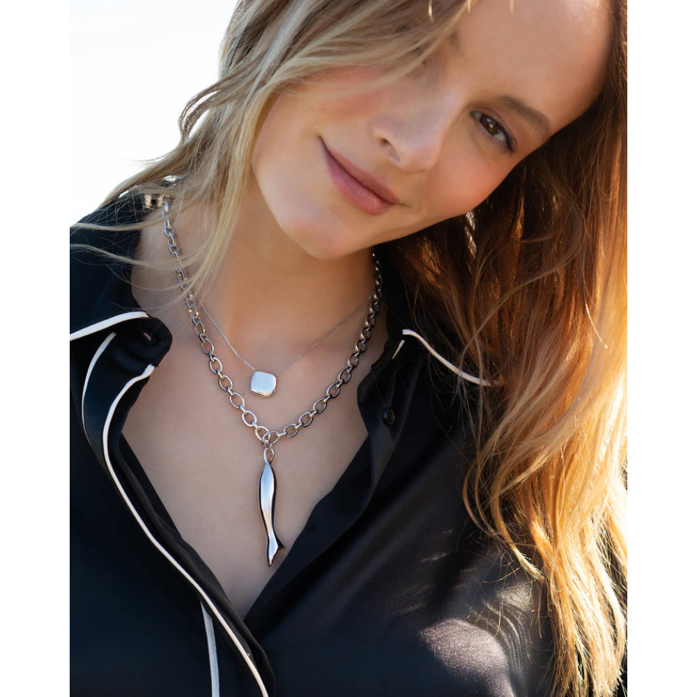 MRK Sterling Silver Slim "Viv" Locket Necklace