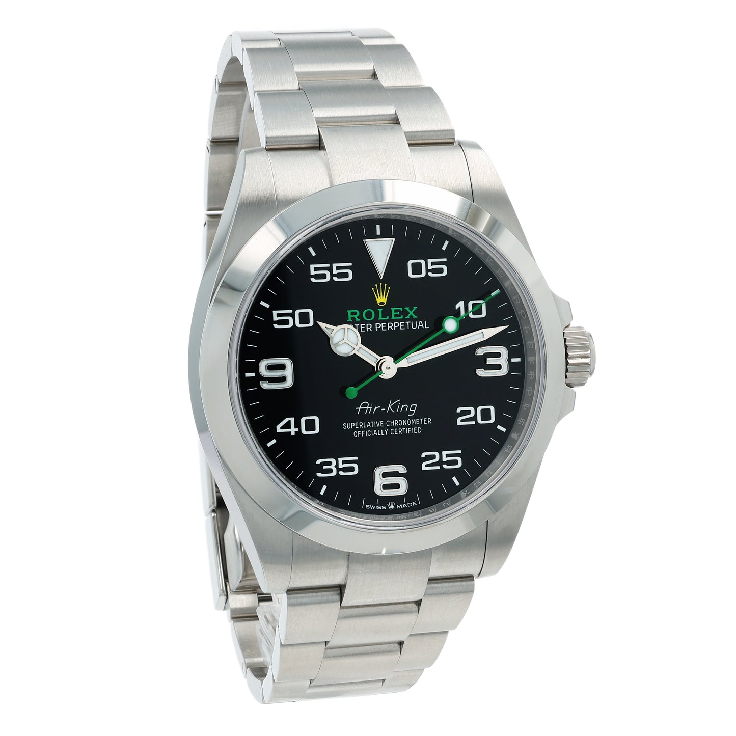 Estate Rolex Stainless Steel Gent's 40mm OP Air-King Black Arabic Dial 126900 With Box & Card C.2020