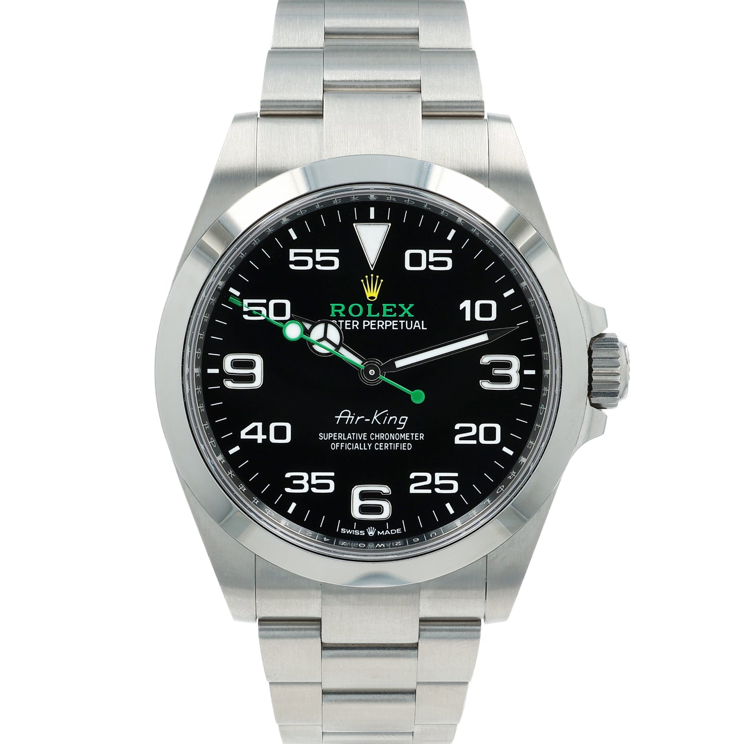 Estate Rolex Stainless Steel Gent's 40mm OP Air-King Black Arabic Dial 126900 With Box & Card C.2020