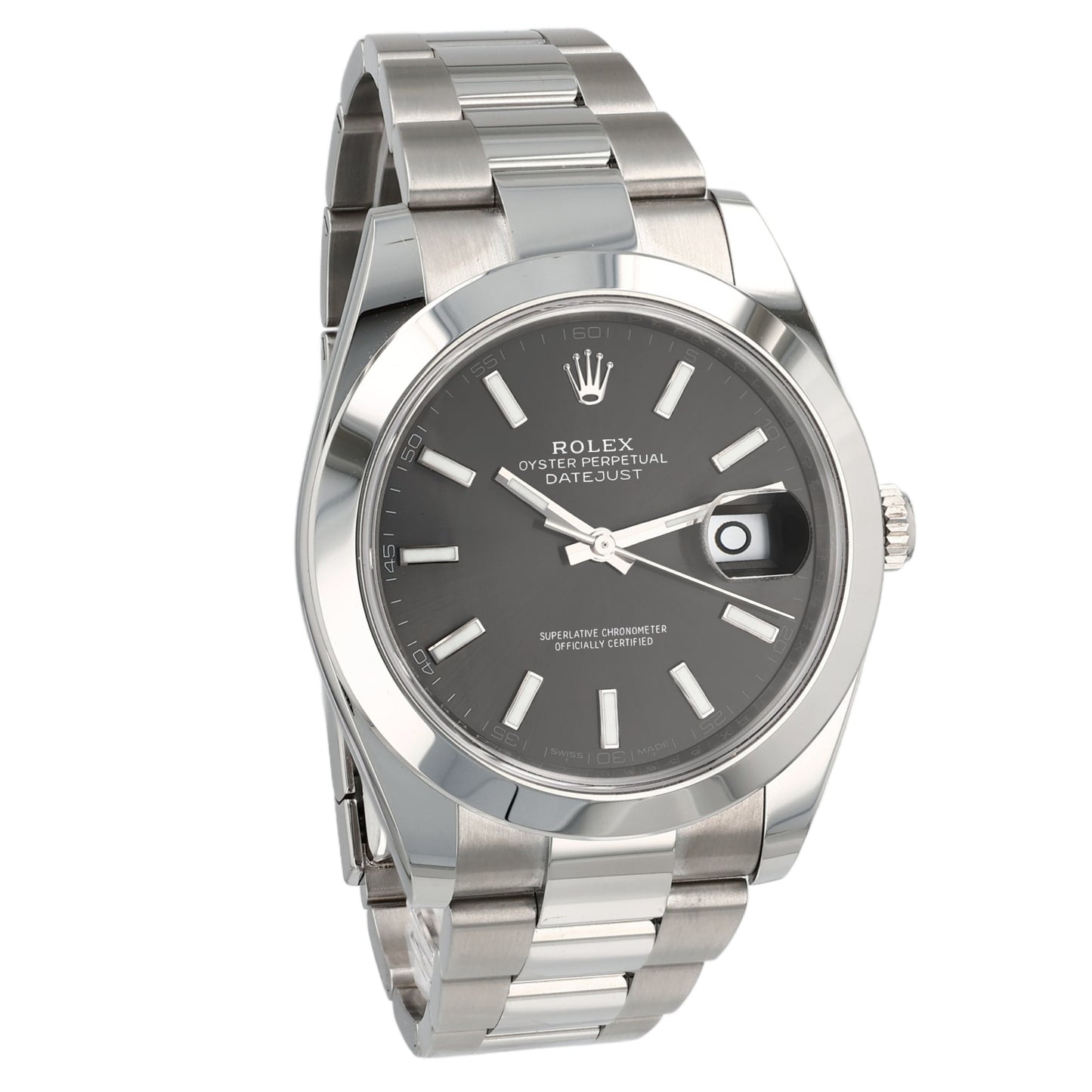 Estate Rolex Stainless Steel Gent's 41mm OPDJ Rhodium Stick Dial 126300 With Box & Card C.2023