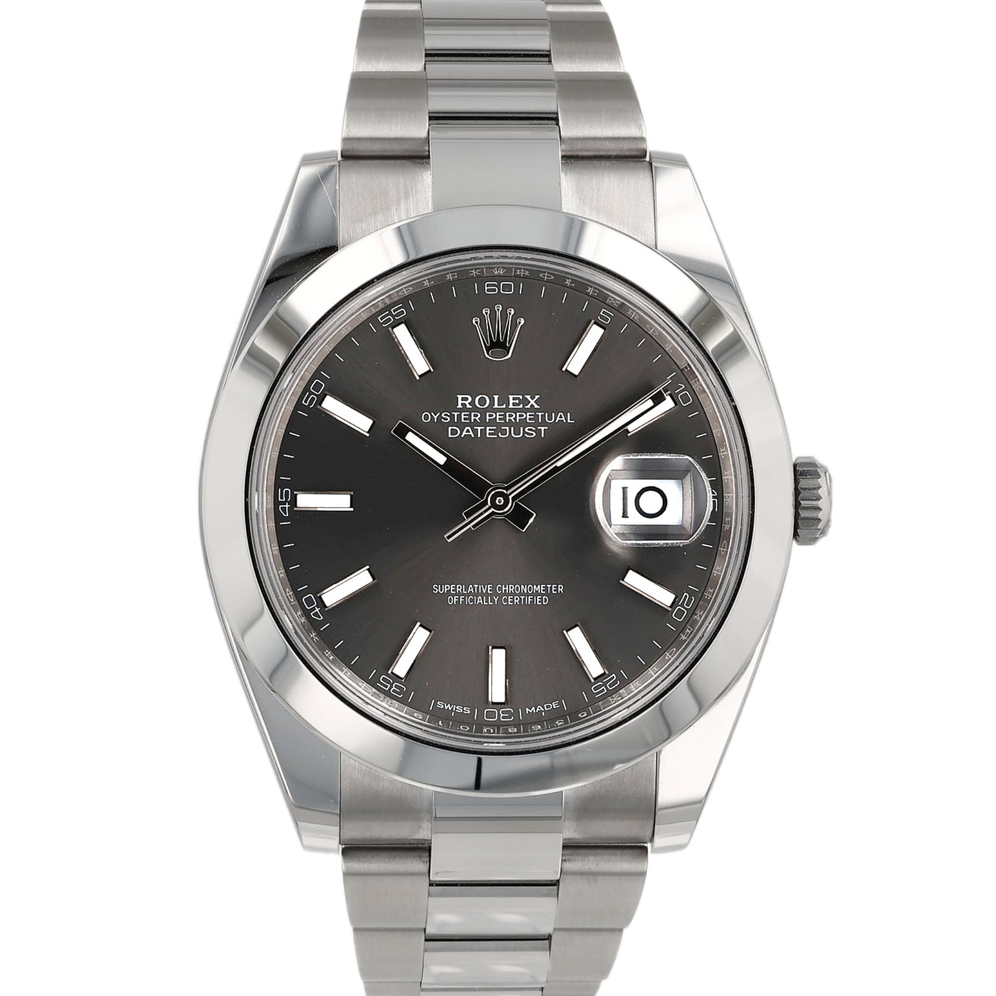 Estate Rolex Stainless Steel Gent's 41mm OPDJ Rhodium Stick Dial 126300 With Box & Card C.2023