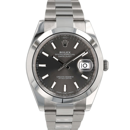 Estate Rolex Stainless Steel Gent's 41mm OPDJ Rhodium Stick Dial 126300 With Box & Card C.2023