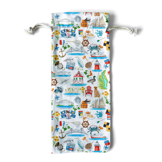 Dishique Chesapeake Bay Themed Wine Bottle Gift Bag