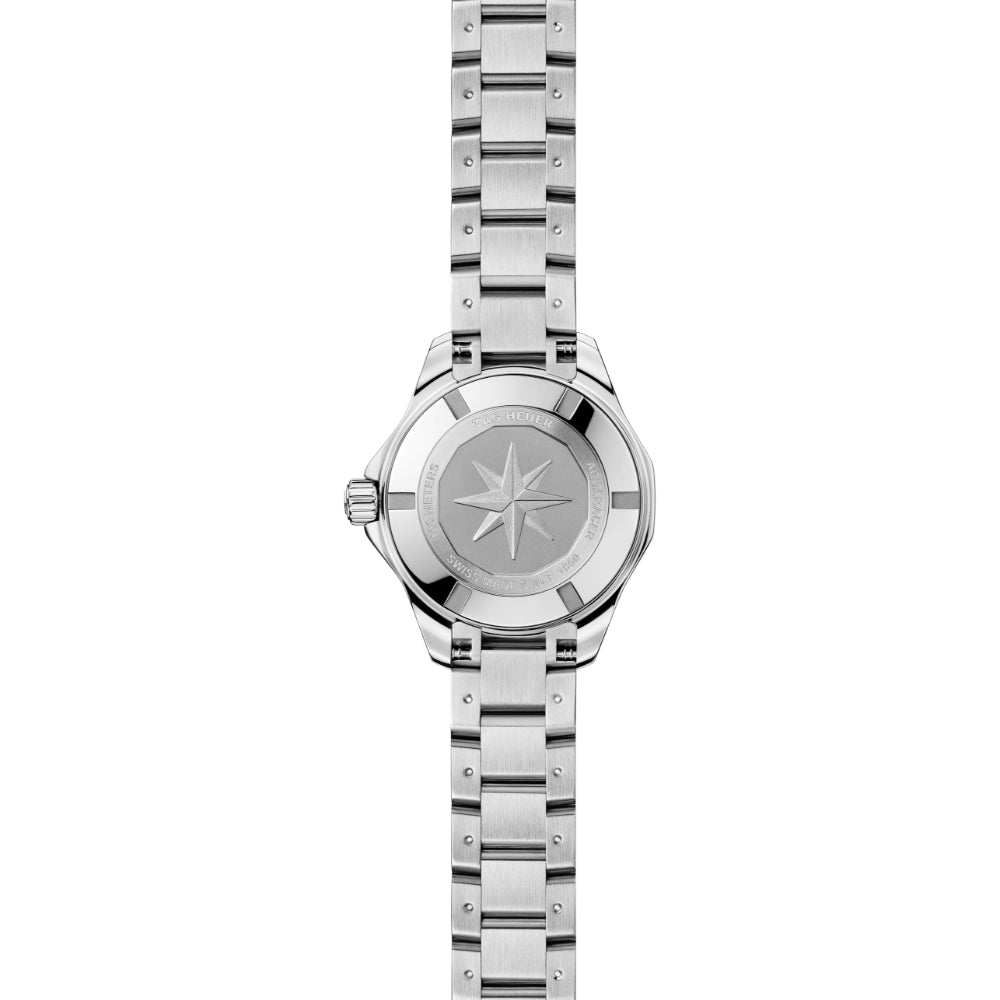 Silver watch with a detailed face on a white background