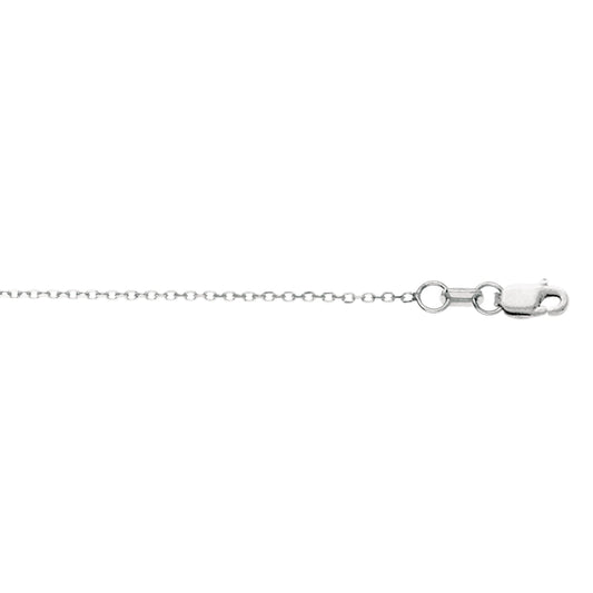 14k White Gold 20" 1.0mm Cable Link Chain Necklace