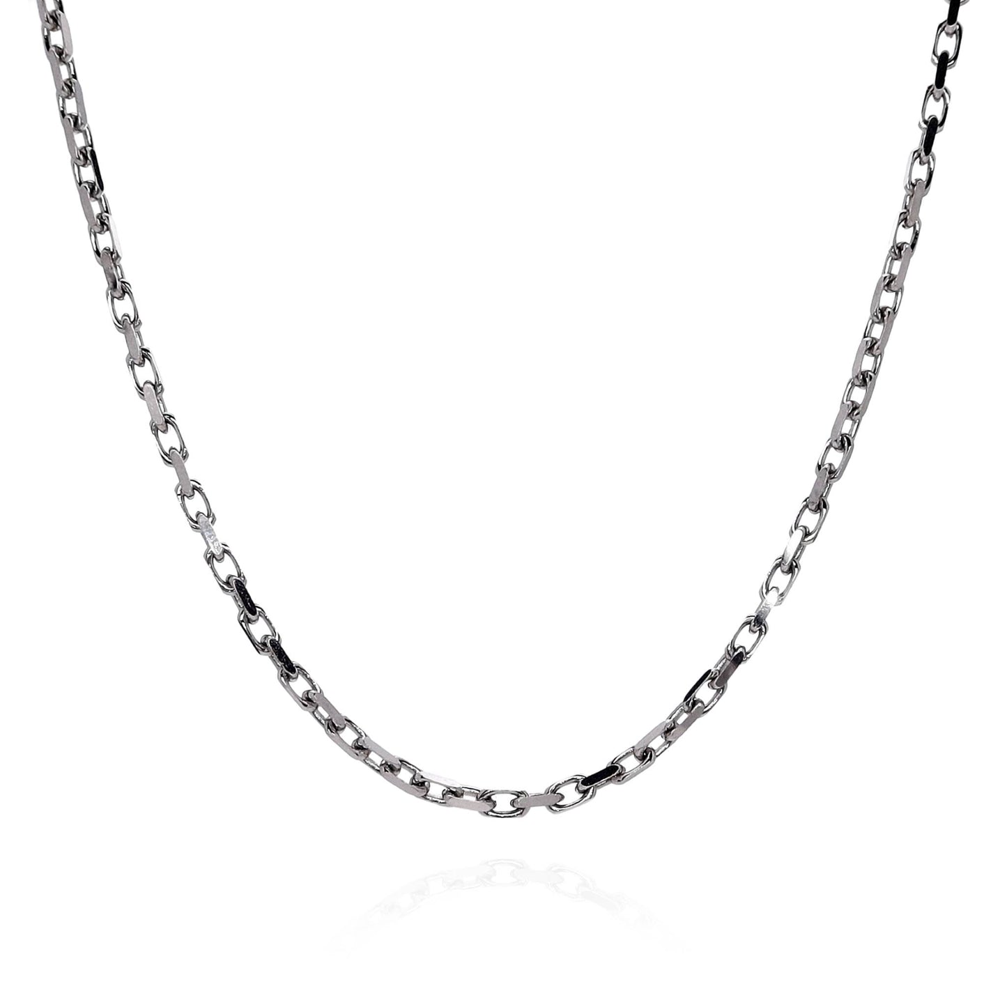 14k White Gold 18" French Cable Chain Necklace