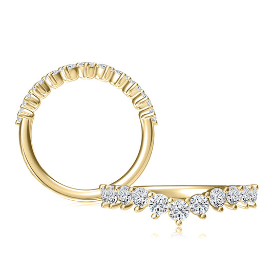 A. Jaffe 14k Gold Curved Diamond Pave Wedding Band