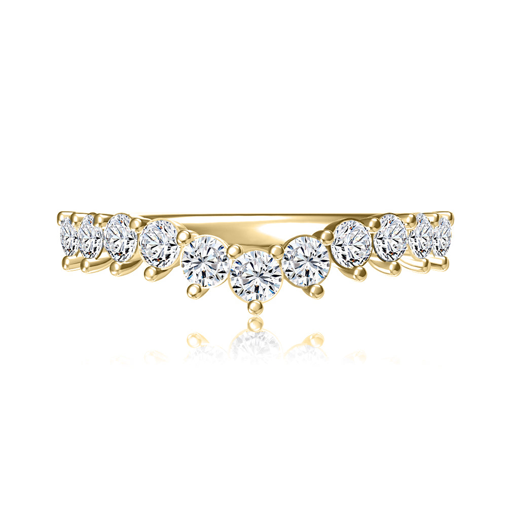 A. Jaffe 14k Gold Curved Diamond Pave Wedding Band