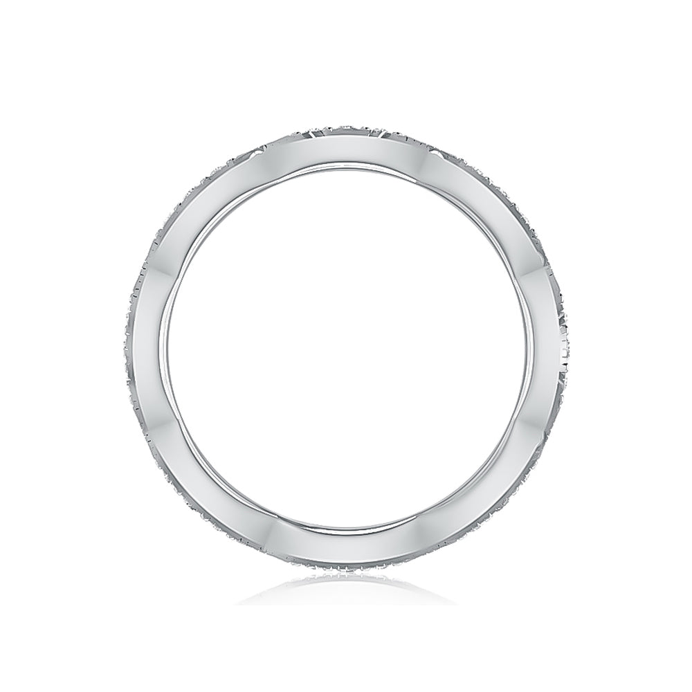 A. Jaffe Platinum Scalloped Edge Diamond Navette Eternity Band