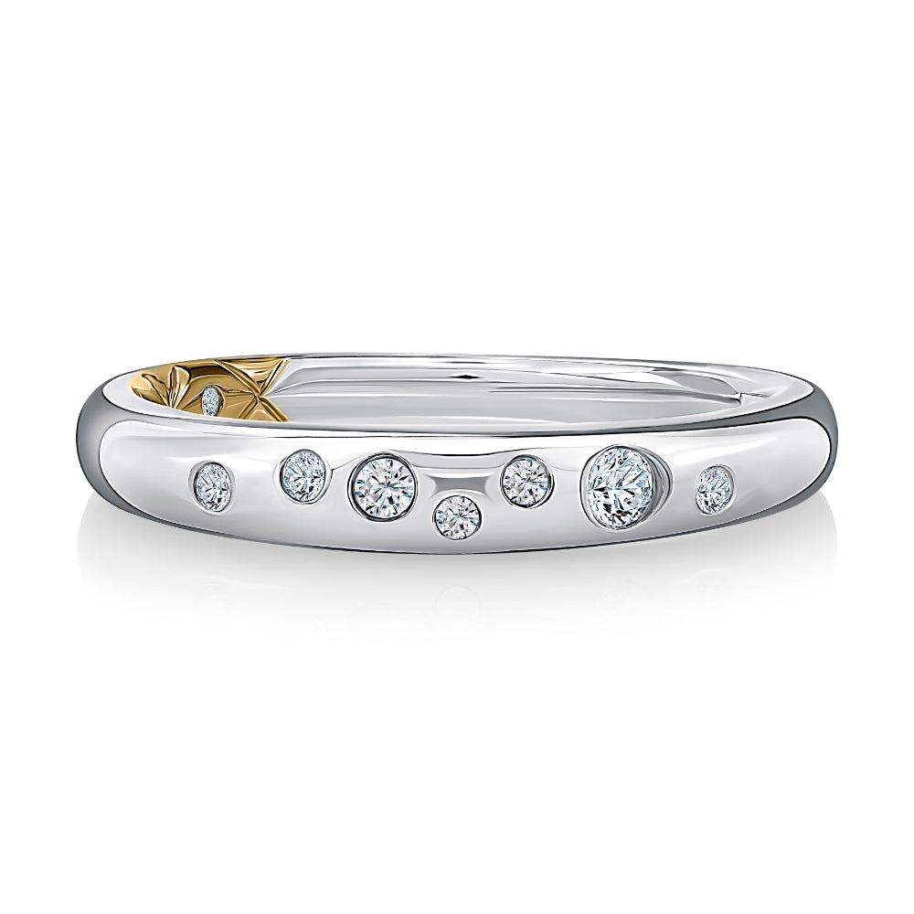 A. Jaffe 14k Gold Flush Set Diamond Wedding Band