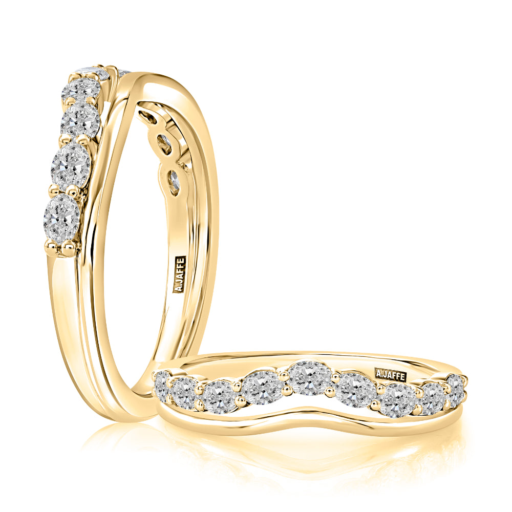 A. Jaffe 14k Gold Oval Diamond Contour Band