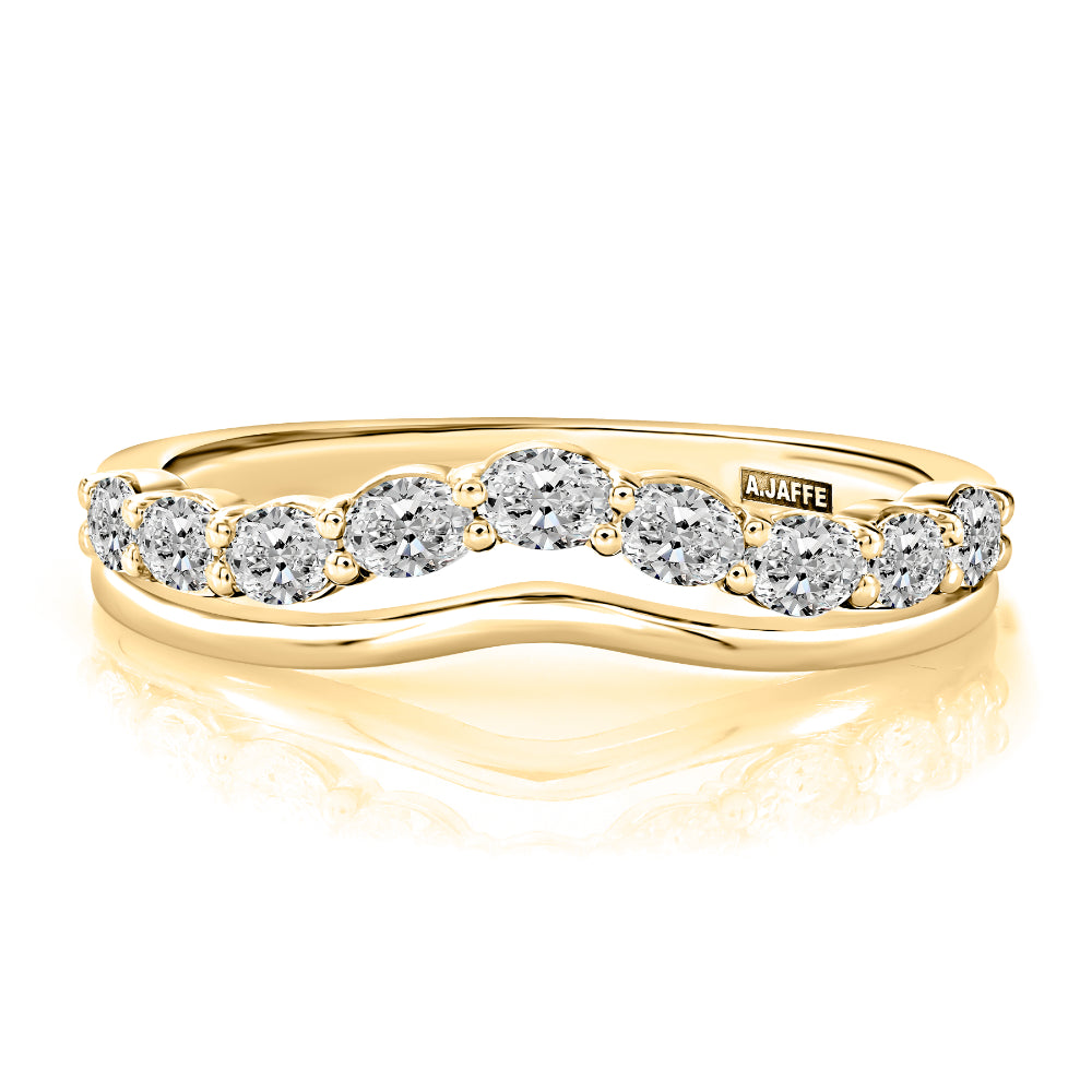 A. Jaffe 14k Gold Oval Diamond Contour Band