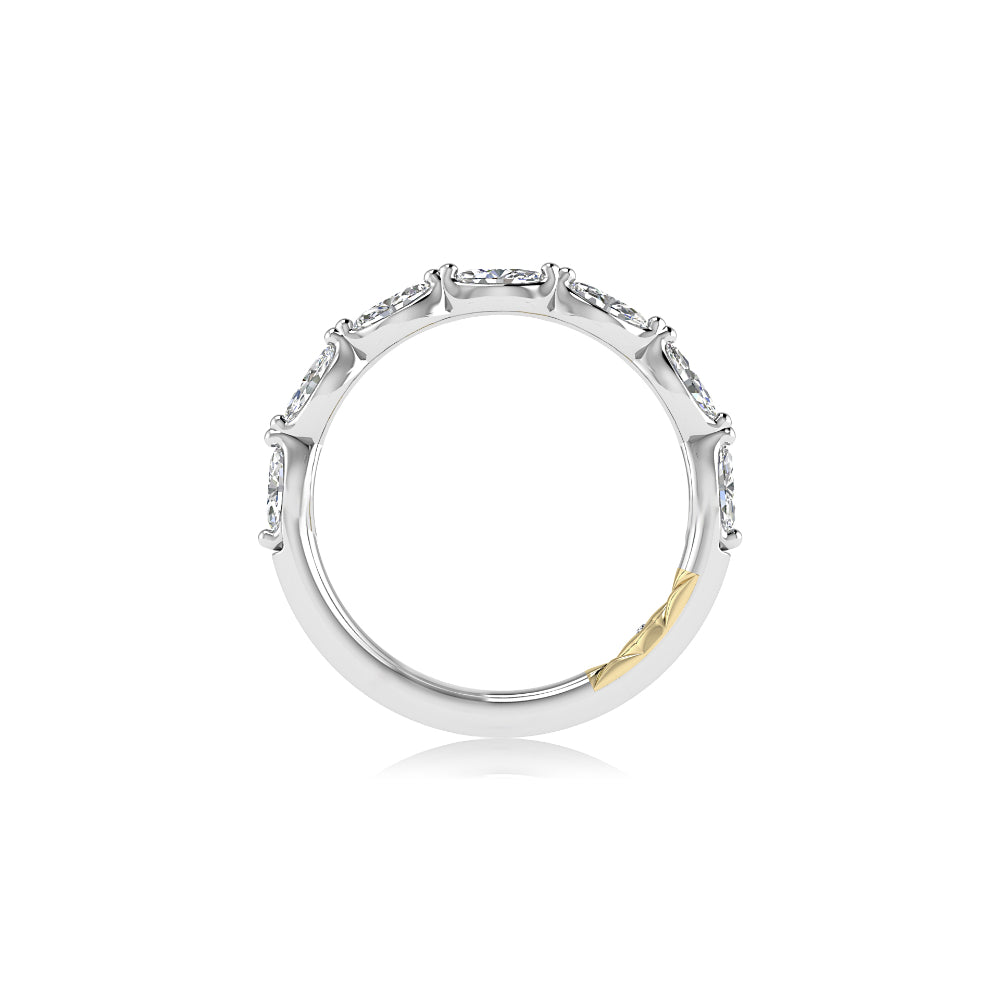 A. Jaffe 14k Gold Marquise Diamond Halfway Wedding Band