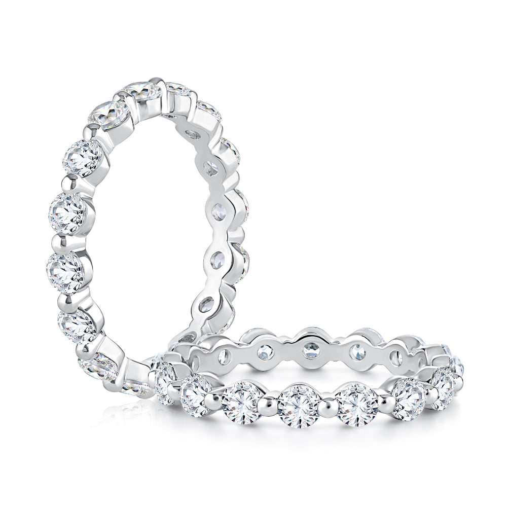 A. Jaffe 18k Gold Single Prong Round Diamond Eternity Band