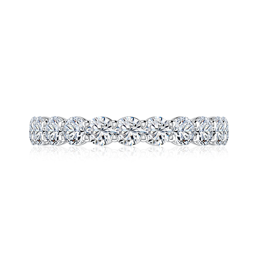 A. Jaffe 14k Gold Round Diamond Halfway Wedding Band
