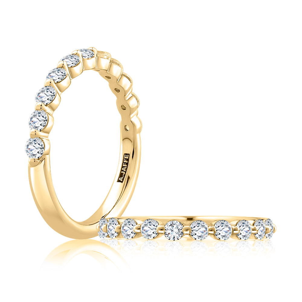Two Gold Bands with Diamonds