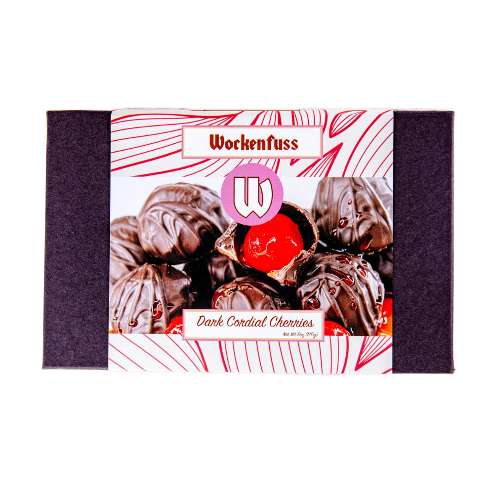 Wockenfuss Candies Dark Cordial Chocolate Covered Cherries 6 oz Box