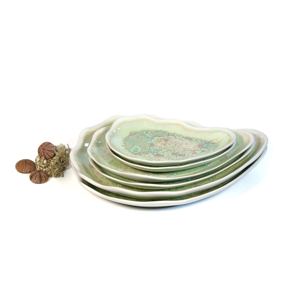 AE Ceramics Medium Oyster Plate- Sea Foam