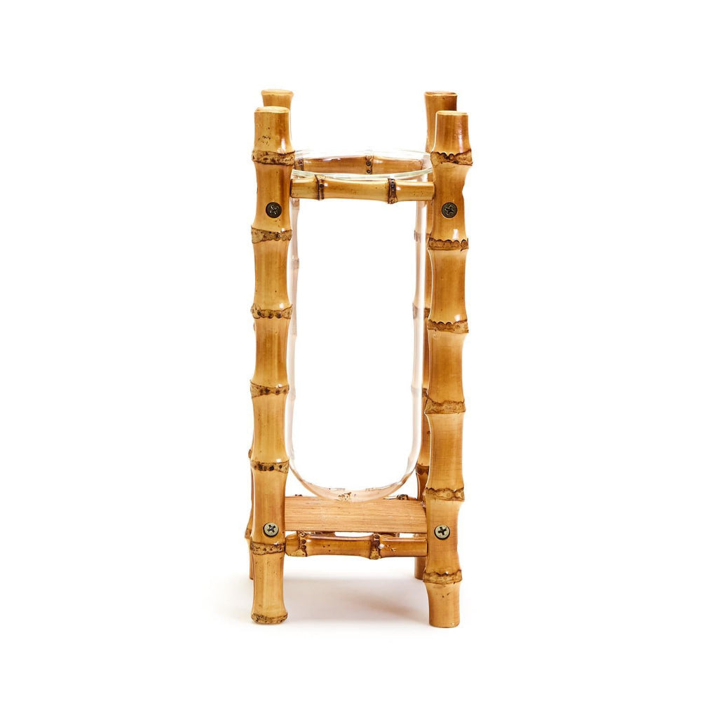 Bamboo plant vase on a white background