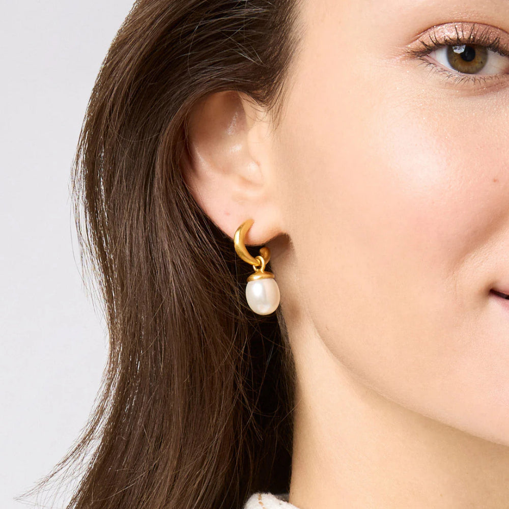 Julie Vos Wave Hoop & Charm Earrings