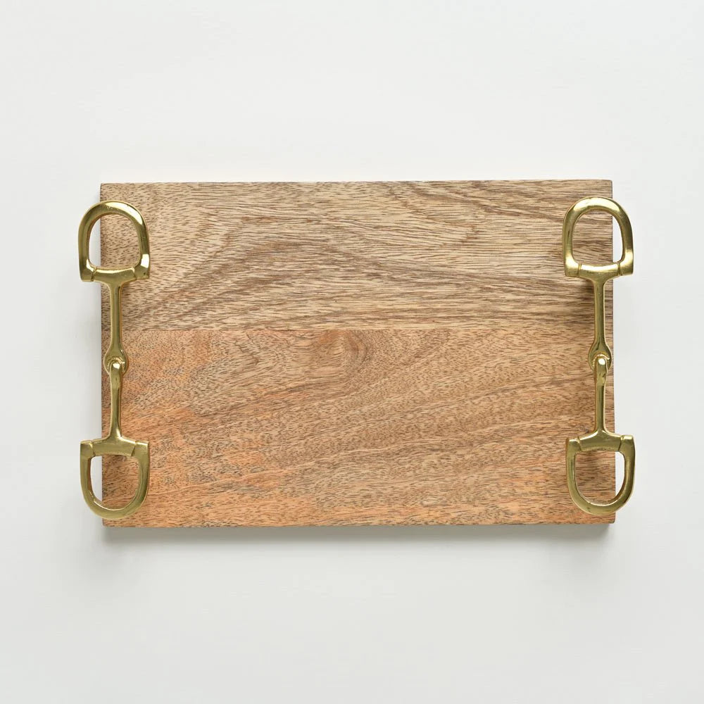 Pomegranate Wooden Cheese Tray with Snaffle Handles Smyth Jewelers
