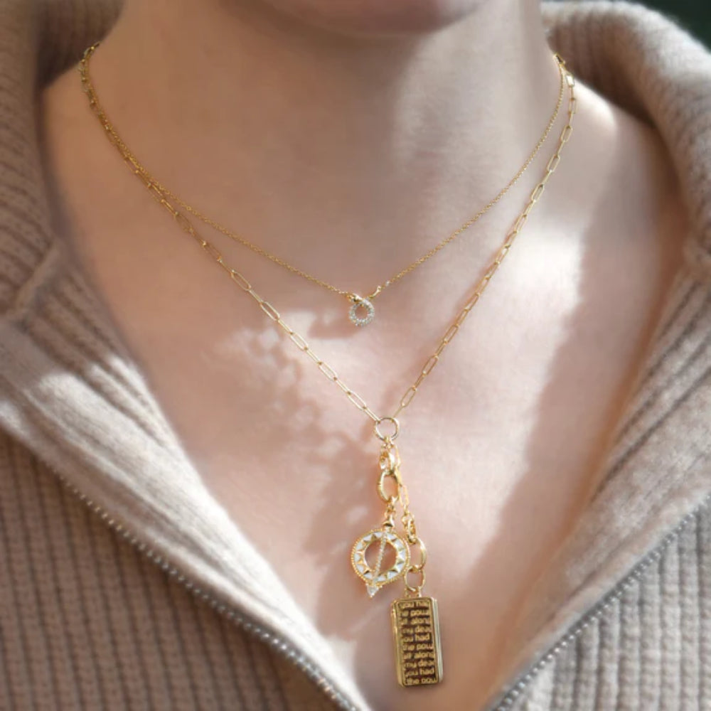 Monica Rich Kosann 18k Gold "Design Your Own" Paperclip Link Charm Necklace