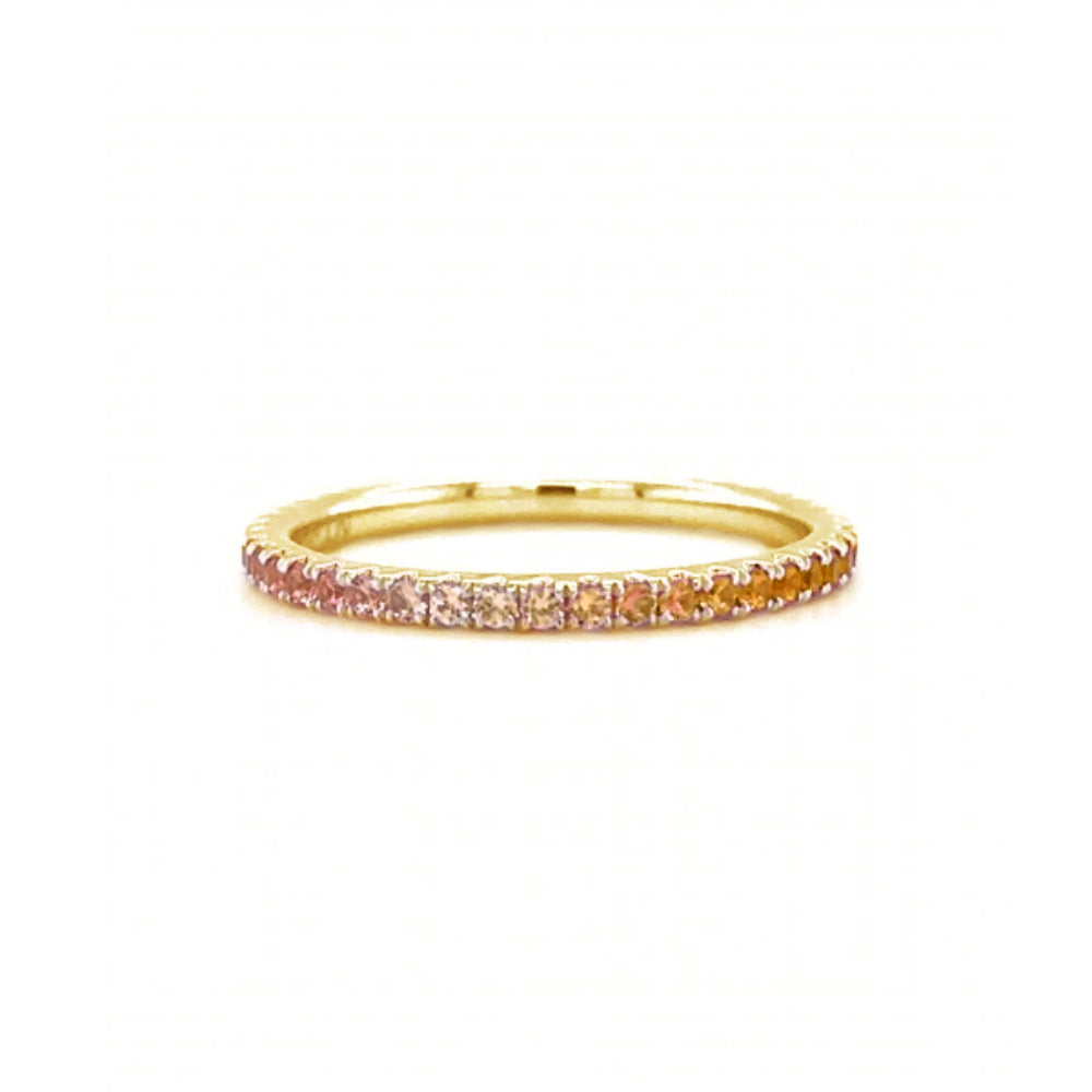 Lisa Nik Rainbow 18k Ombre Yellow Sapphire Eternity Band