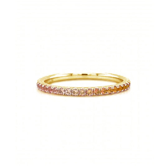 Lisa Nik Rainbow 18k Ombre Yellow Sapphire Eternity Band