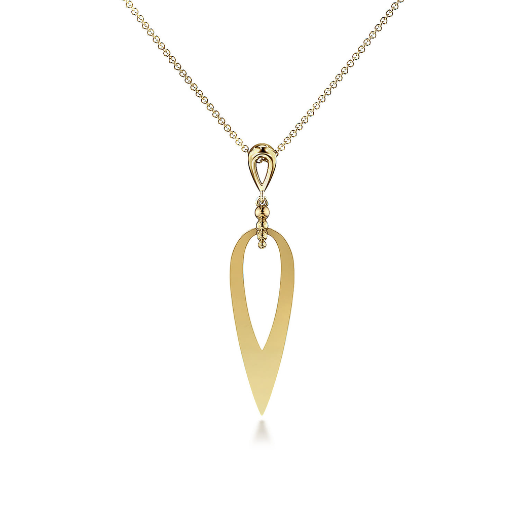 gold pendant necklace on white background