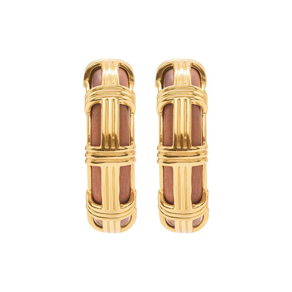 Capucine de Wulf Gaia Cage Hoop Earrings in Teak