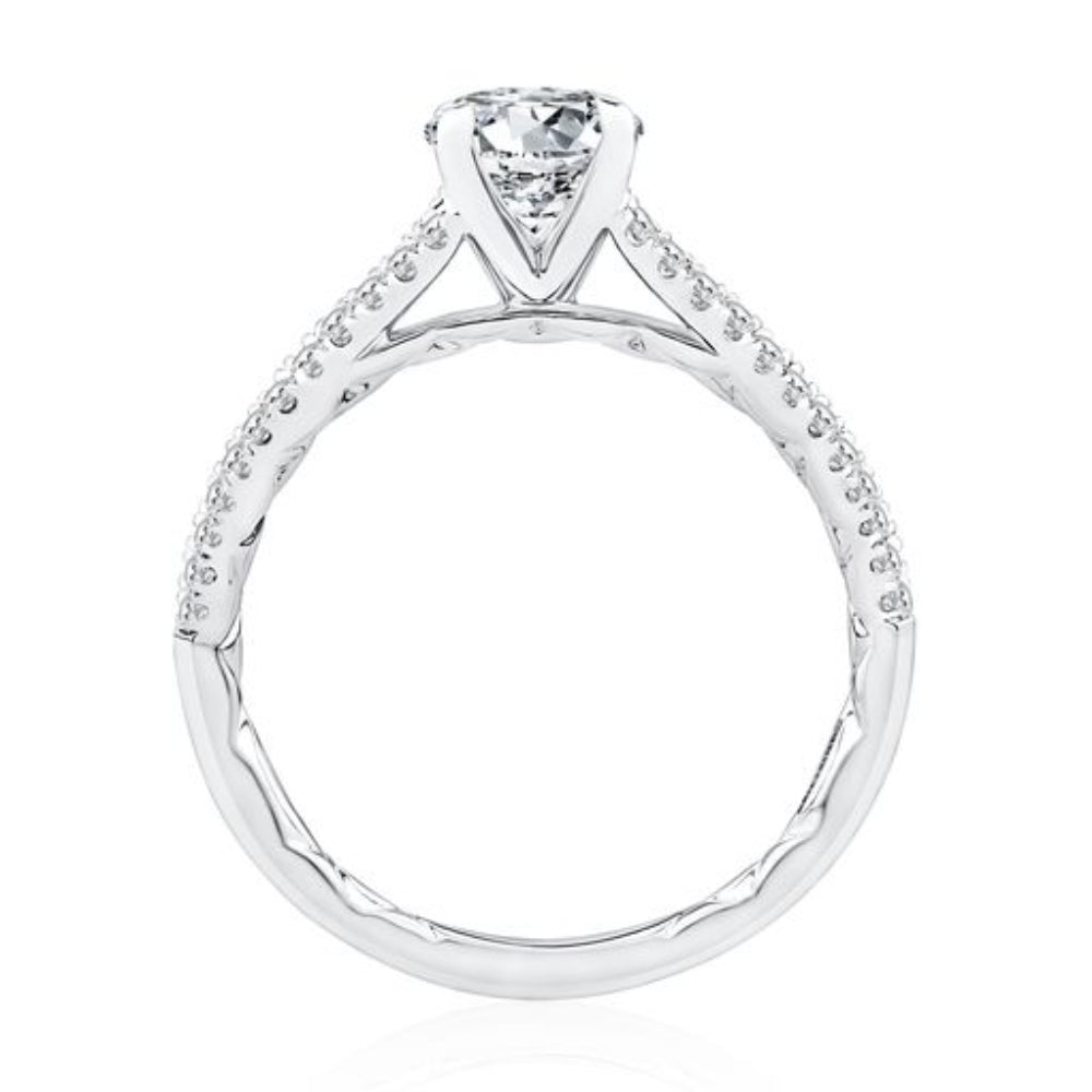 A. Jaffe Split Shank Round Diamond Engagement Ring