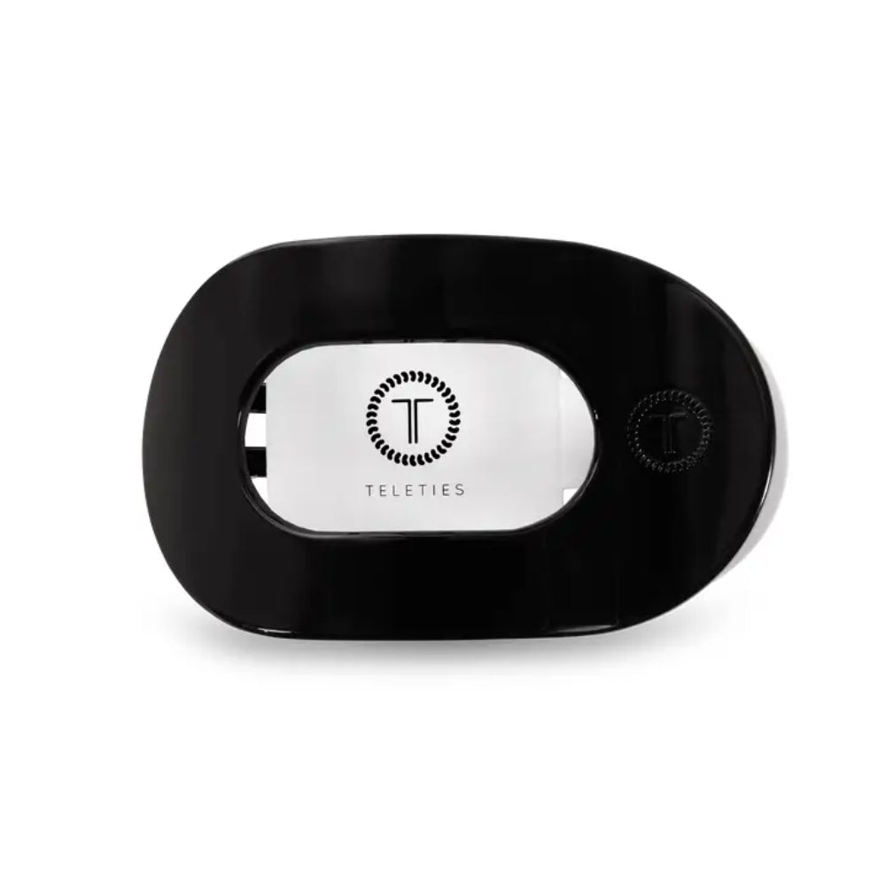 TELETIES Jet Black Flat Round Hair Clip