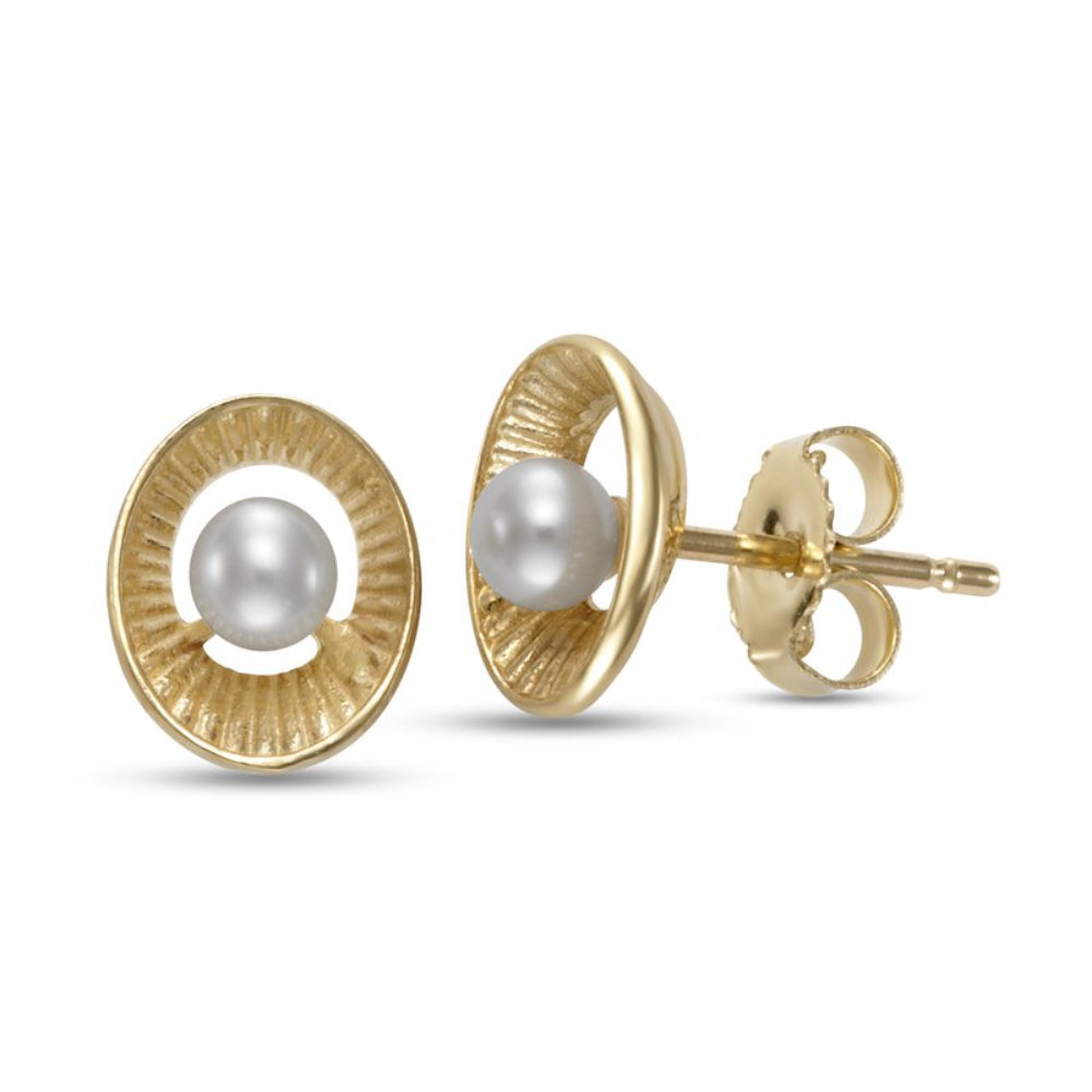 Mastoloni 14k Gold Freshwater Pearl Stud Earrings