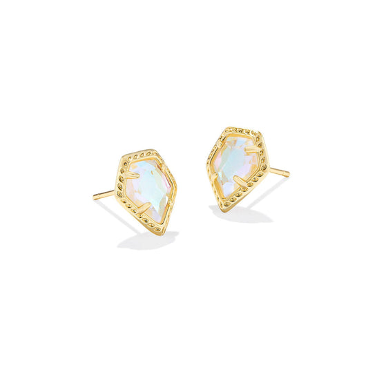 Kendra Scott Framed Tessa Stud Earrings - Gold Dichroic Glass