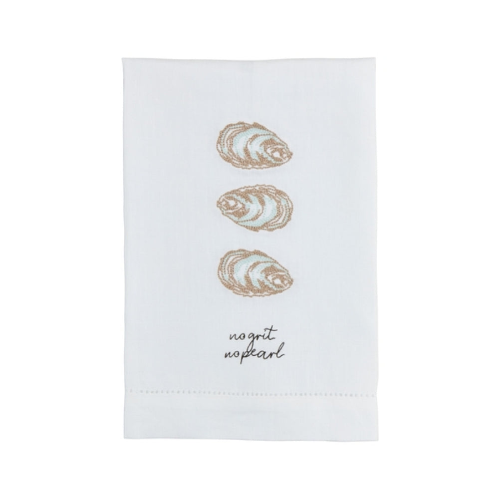 Mud Pie Oyster Embroidery Towel