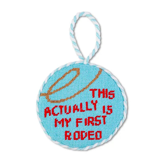 Furbish Merry First Rodeo Needlepoint Ornament