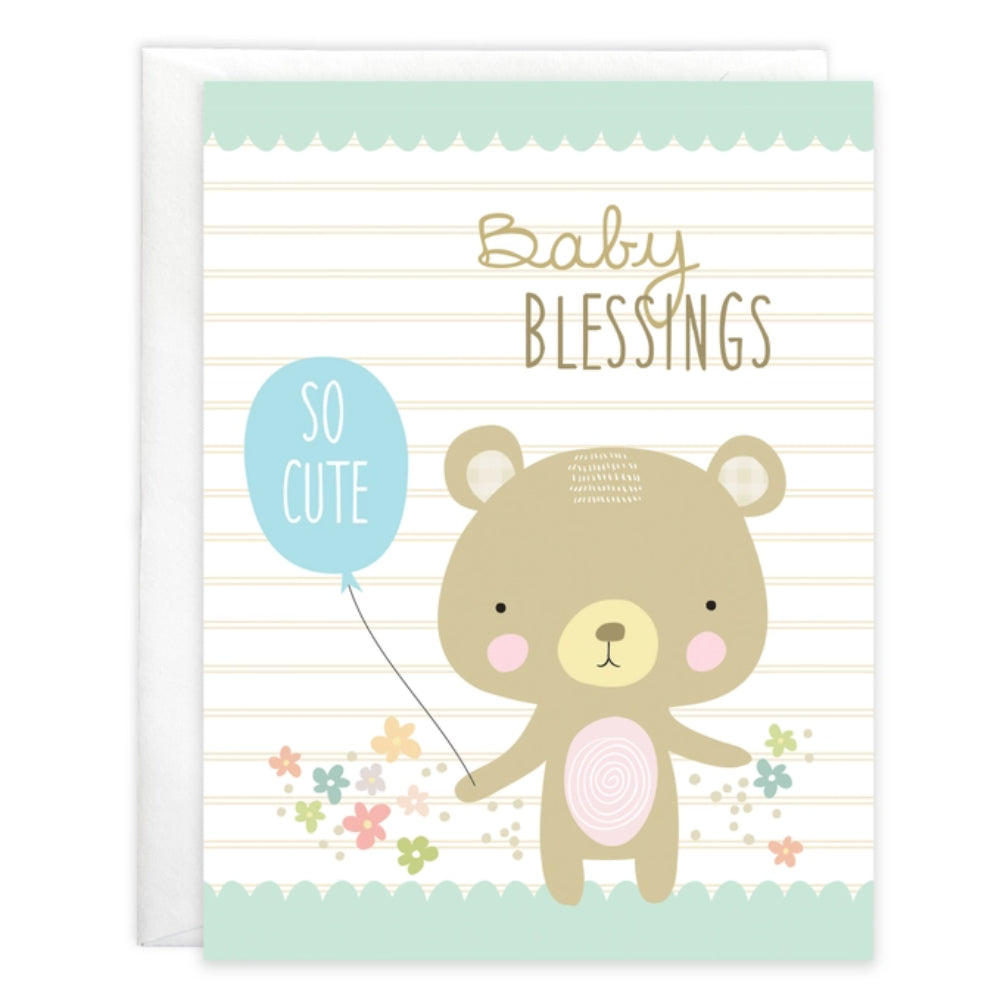 Gina B Designs Baby Greeting Card With Scripture - Bear with Balloon