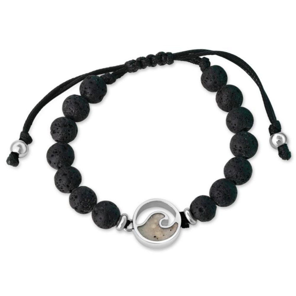 Dune Men's Beaded Bracelet Adjustable - Wave - Lava