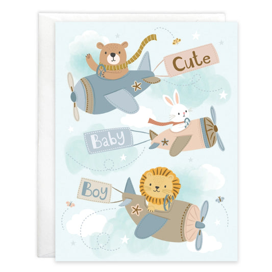 Gina B Designs Baby Boy Airplanes Greeting Card